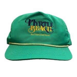 Vintage Myrtle Beach Zipper Back Hat Cap Cord Green Y2k South Carolina SC